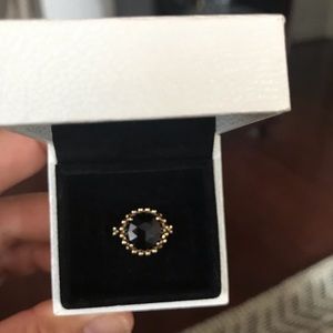 PANDORA Black Spinel 14K Gold Ring